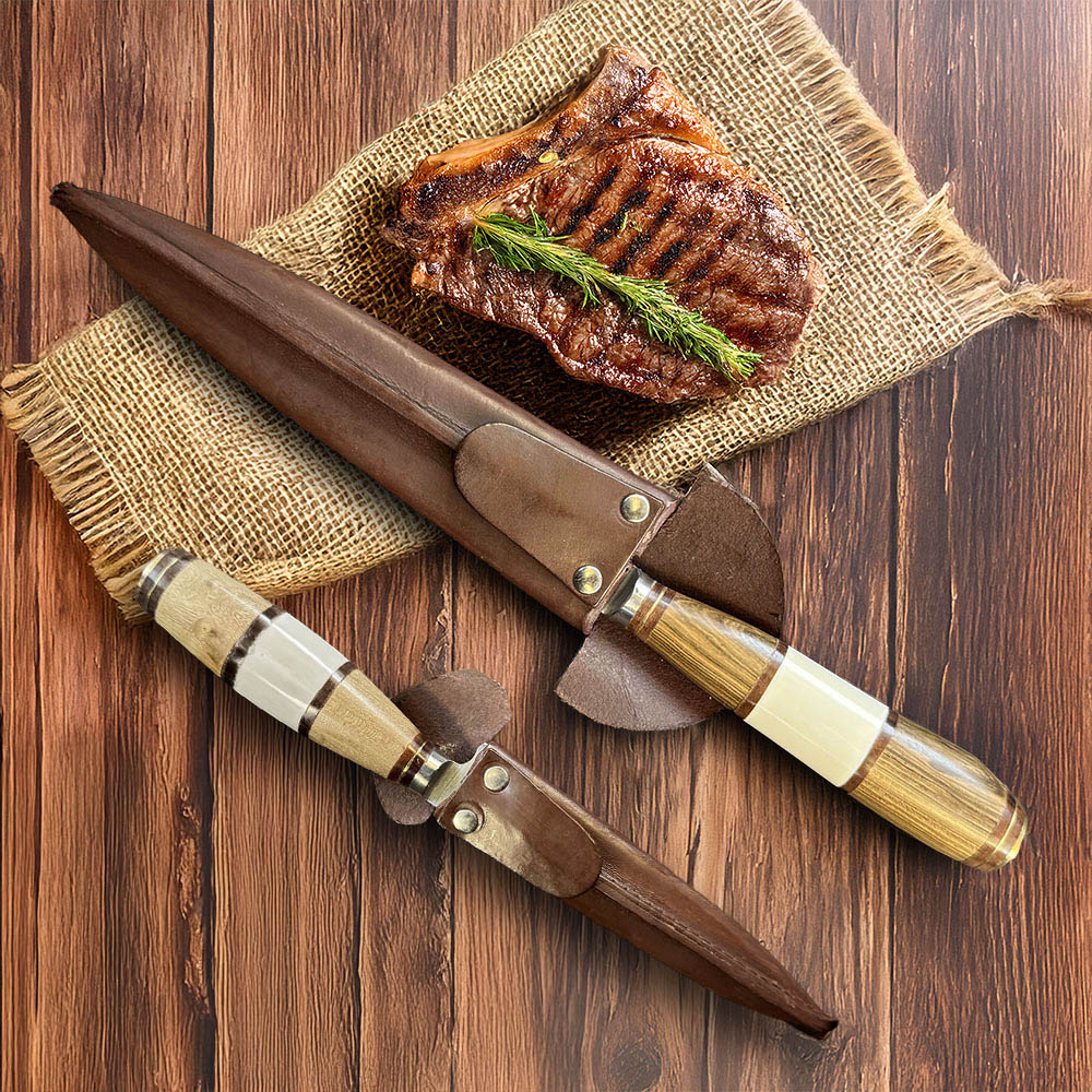 Set Cuchillos Parrillero Hermanos Gaucho - Cuchillos Mundo Patagon