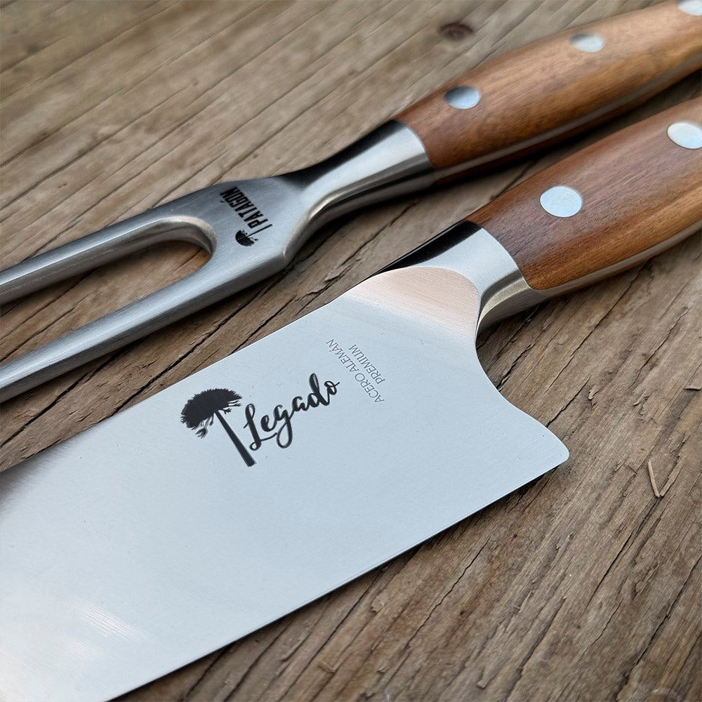 Set parrillero Cuchillo + Tenedor - PELLÍN - Cuchillos Mundo Patagon