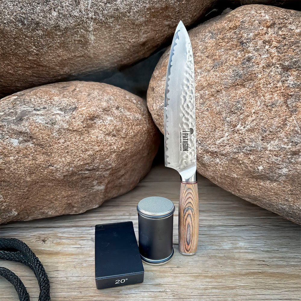 Cuchillo Parrillero Viva el Asado + Afilador Roller - Cuchillos Mundo Patagon