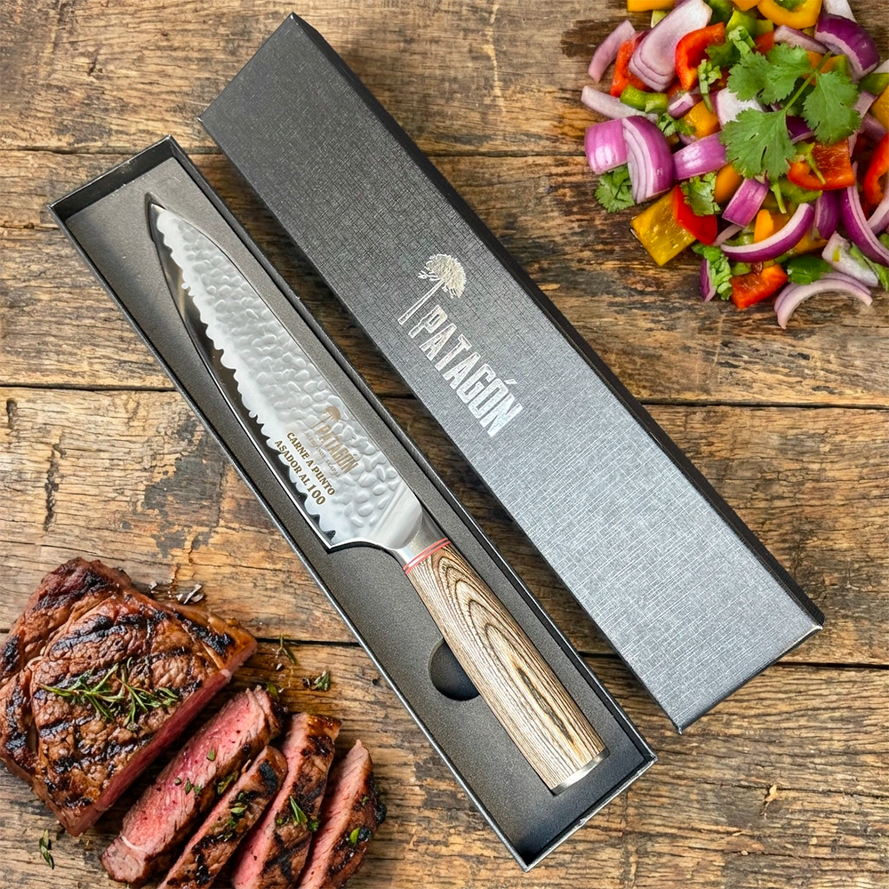 Pack cuchillo parrillero + funda reforzada PATAGÓN - VIVA EL ASADO