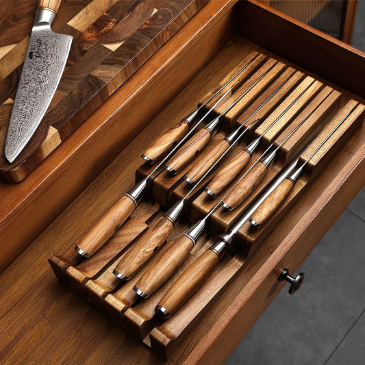 Bandeja Guarda Cuchillos de Acacia Premium LEGADO - Cuchillos Mundo Patagon