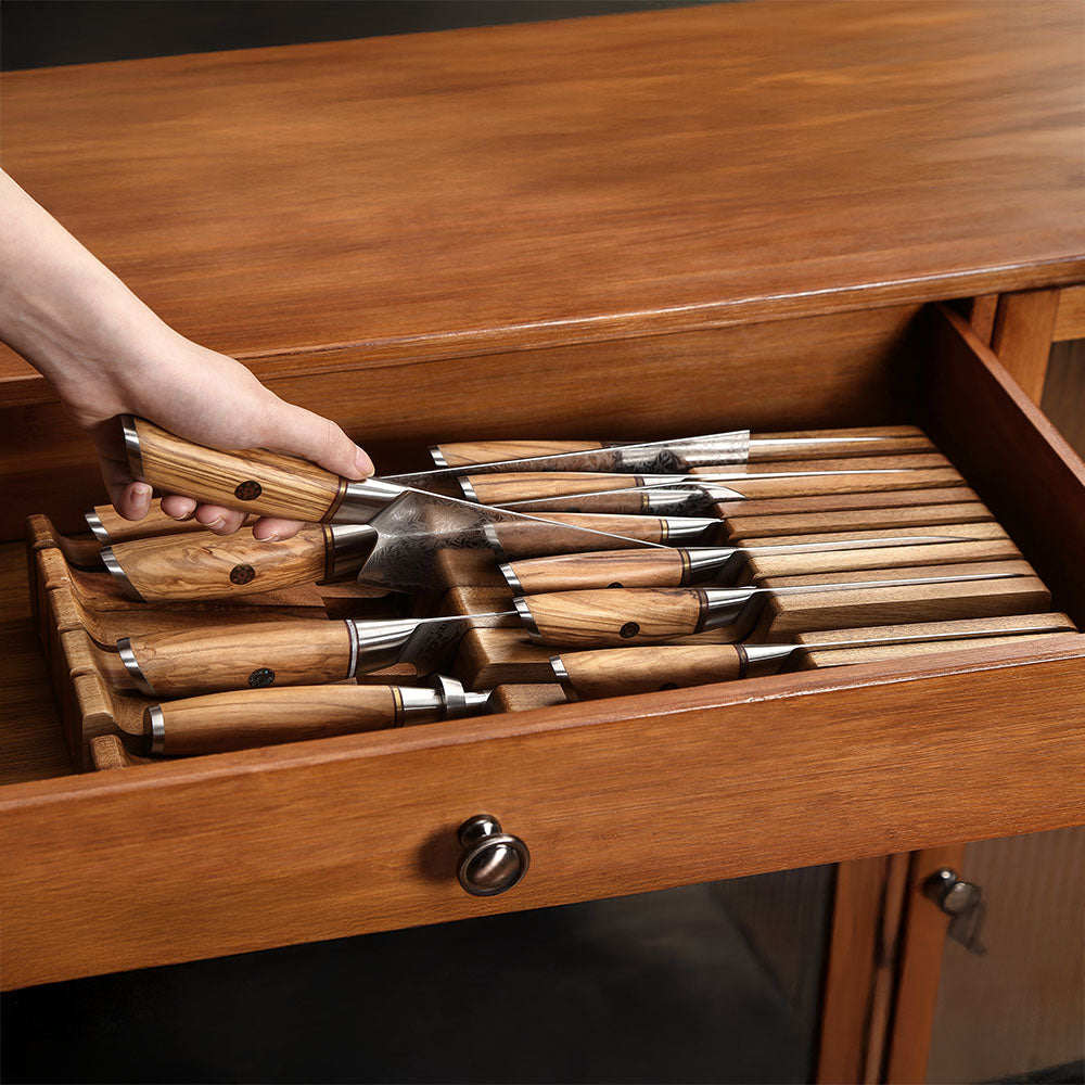 Bandeja Guarda Cuchillos de Acacia Premium LEGADO - Cuchillos Mundo Patagon
