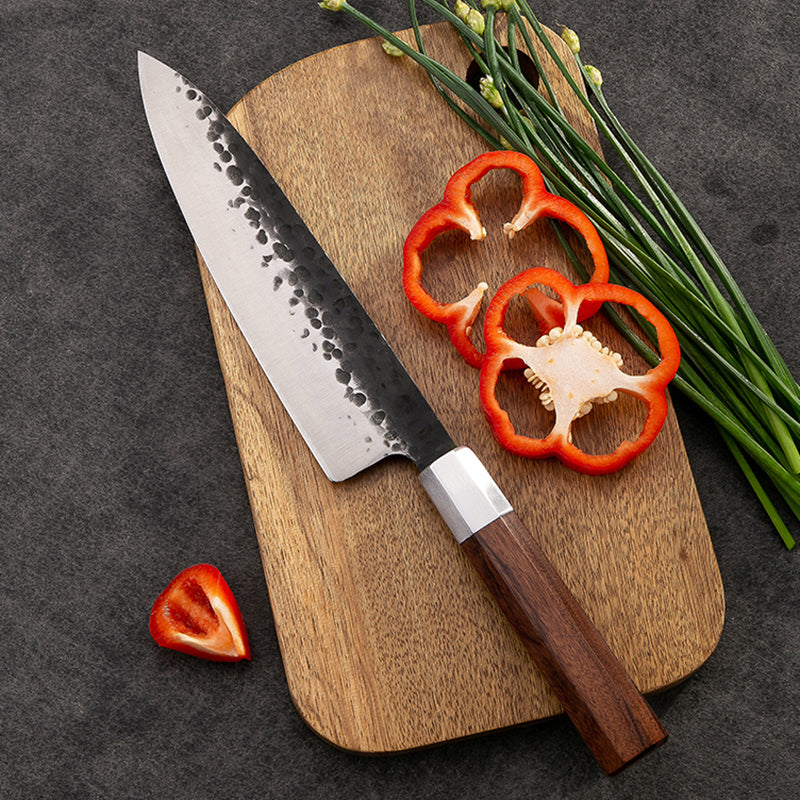 Cuchillo Chef Patagón 3 capas Martillado Palo Rosa hoja 20 cm