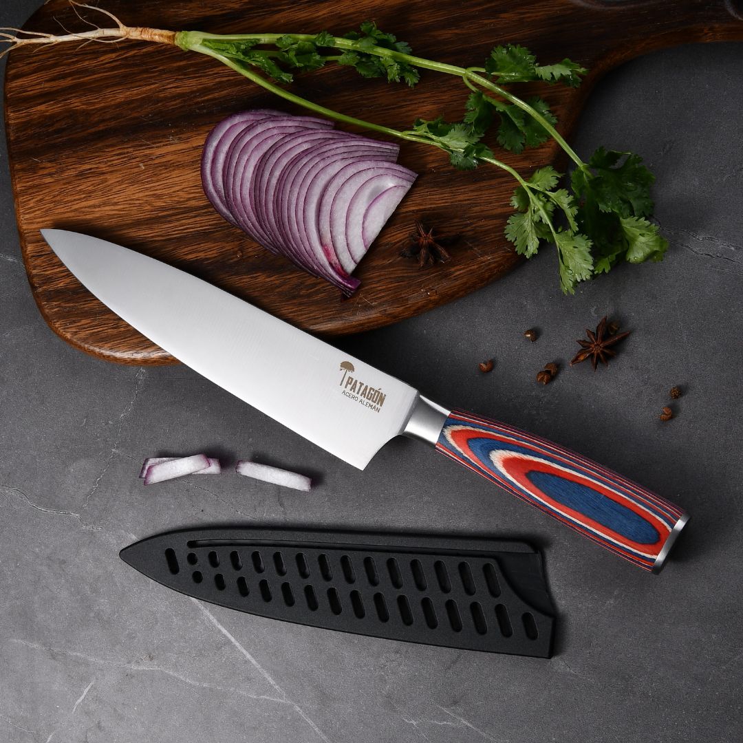 Cuchillo Medio Golpe Patagón Acero Alemán Viva Chile! hoja 20 cm