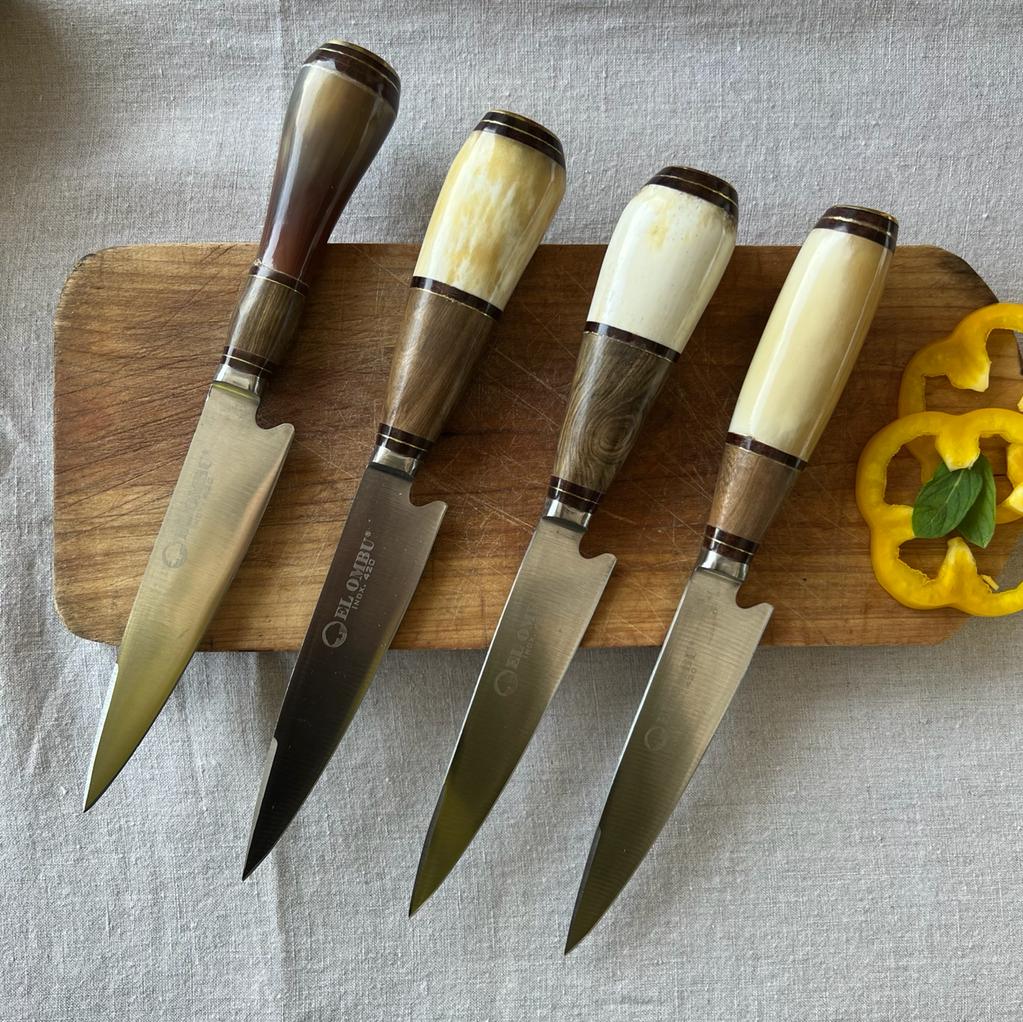 Juego 4 cuchillos Artesanal Premium EL OMBU 12 cm