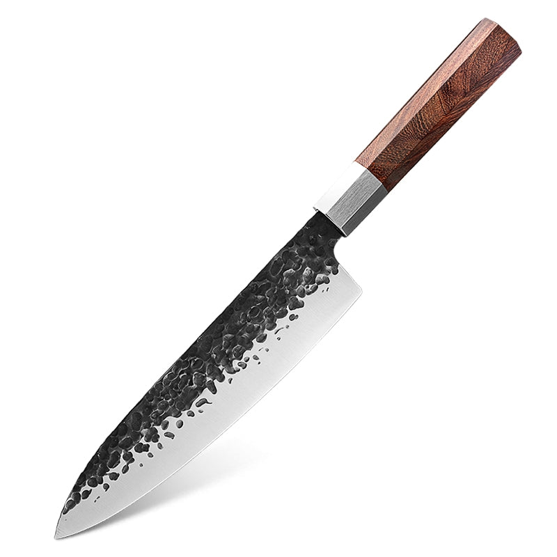 Cuchillo Chef Patagón 3 capas Martillado Palo Rosa hoja 20 cm