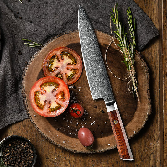 Cuchillo Medio Golpe Patagón Damasco 67 capas Hoja 20 cm