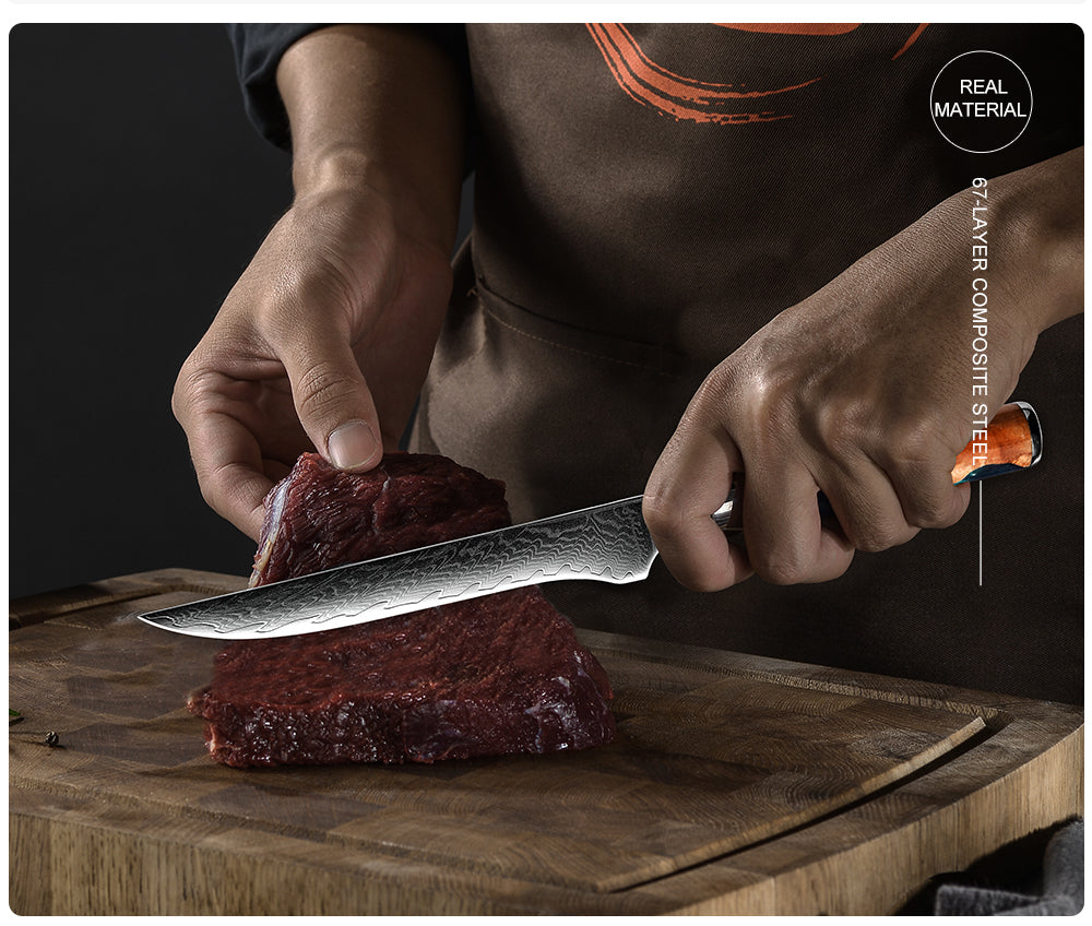 Cuchillo Deshuesador Patagón Damasco 67 capas hoja 14 cm - Mediterraneo