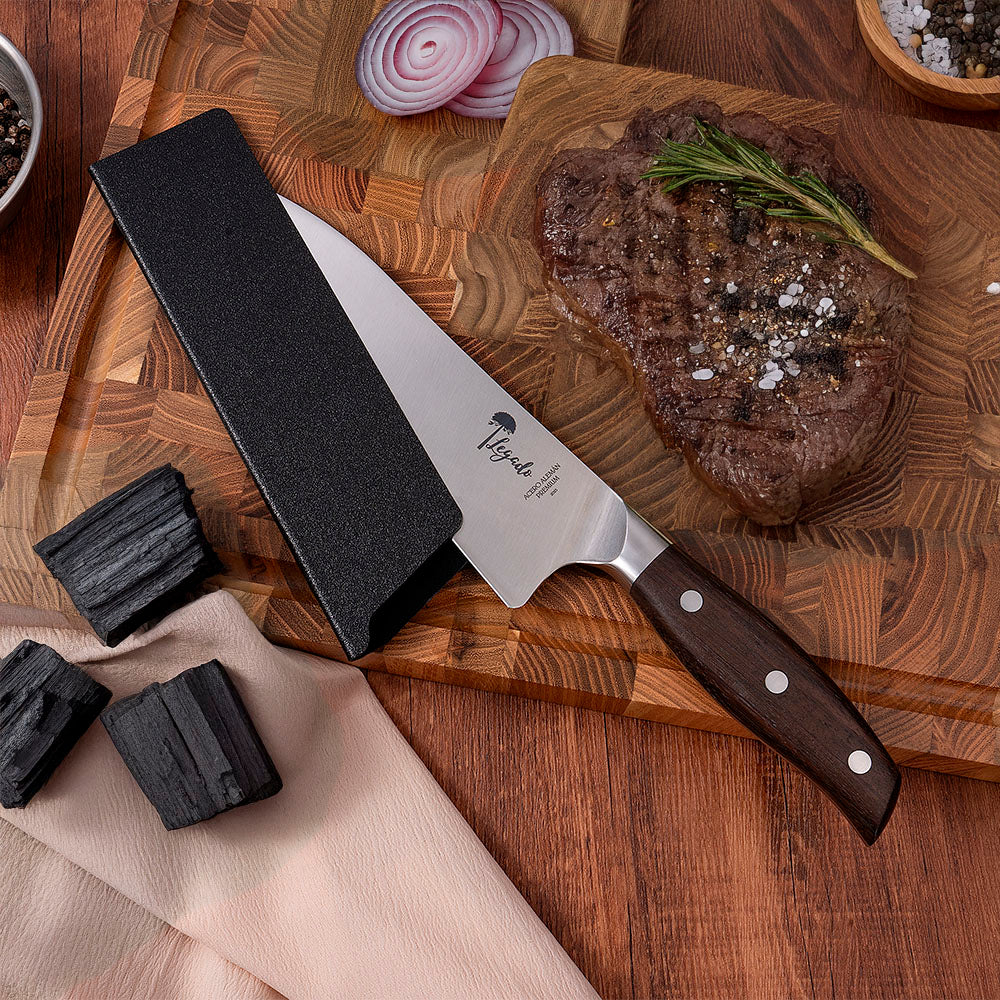 Cuchillo Chef Acero Alemán Premium Hoja 19 cm LEGADO - ROBLE FUERTE - Cuchillos Mundo Patagon