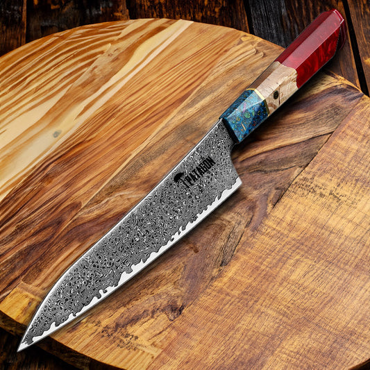 3 Colores - Cuchillo Gyuto Patagon Damasco 67 capas hoja 21 cm PATAGÓN