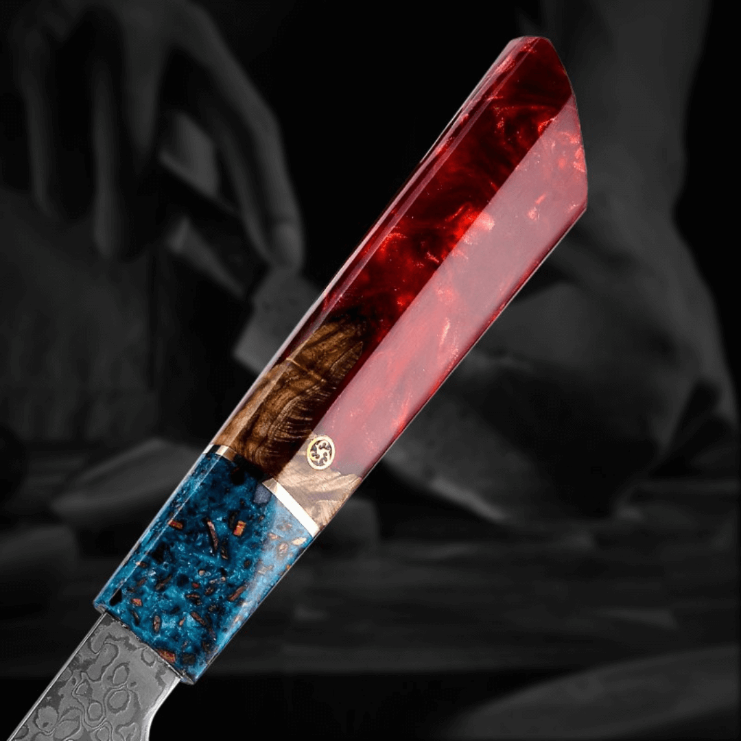 3 COLORES - Cuchillo Kiritsuke Damasco 67 capas hoja 20 cm PATAGÓN (7574053126246)