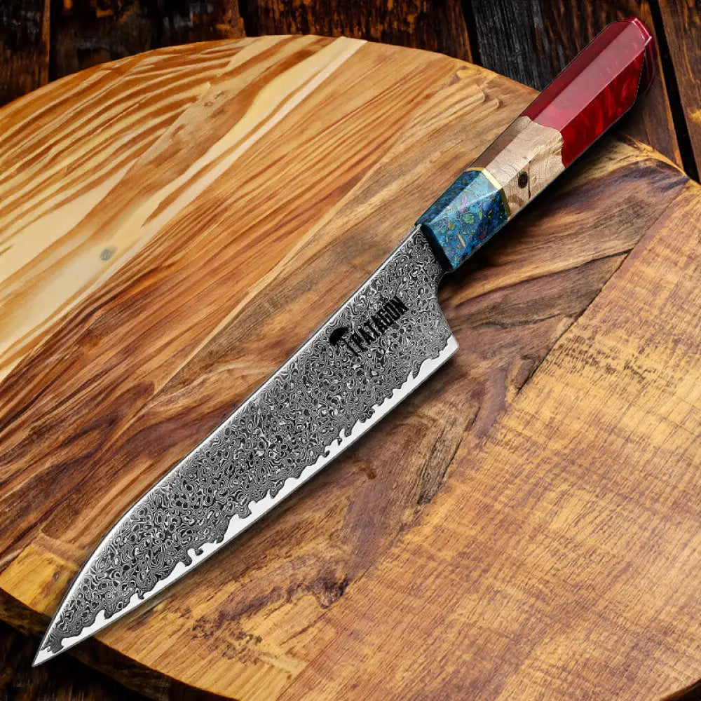 3 Colores - Cuchillo Gyuto Patagon Damasco 67 capas hoja 21 cm PATAGÓN
