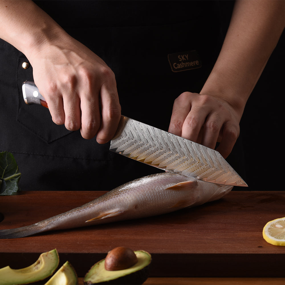 Cuchillo Kiritsuke Patagon Damasco 73 capas 18 cm LLOICA