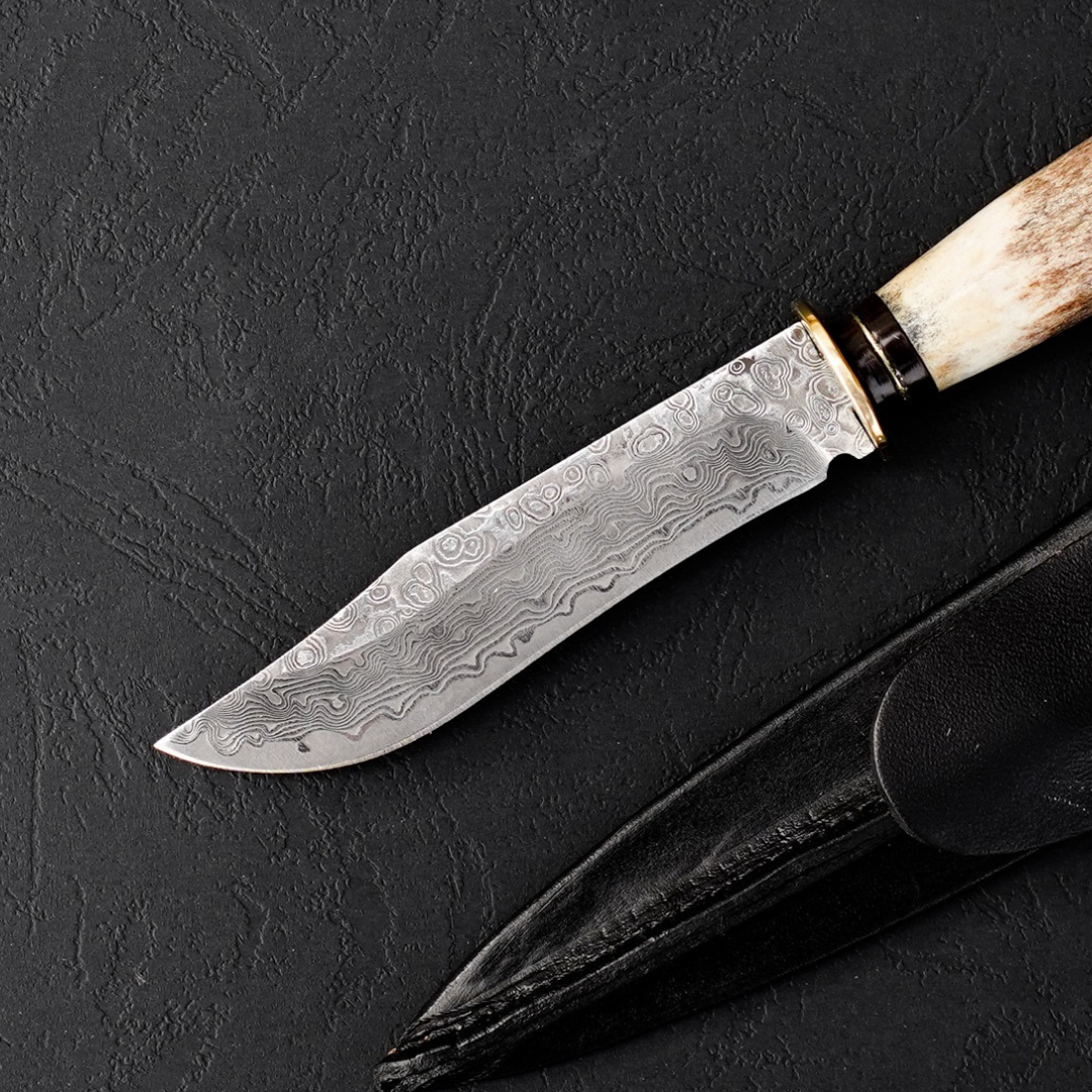 Cuchillo mini Bowie Damasco 67 capas hoja 8,5 cm