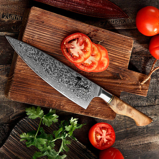 ABEDUL - Cuchillo Chef Damasco 67 capas hoja 20 cm LEGADO - Cuchillos Mundo Patagon