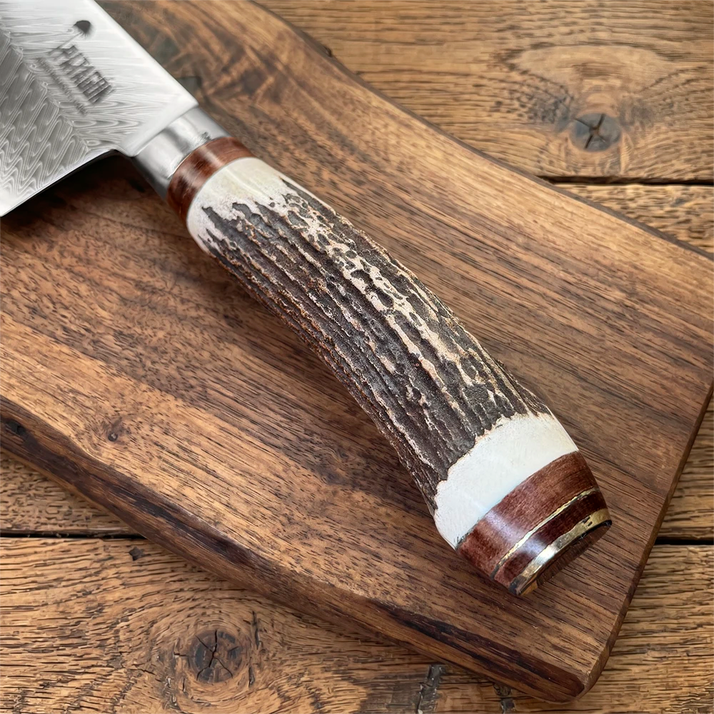 Cuchillo Chef Acero Damasco 67 capas hoja 20 cm - CIERVO (8027362525286)