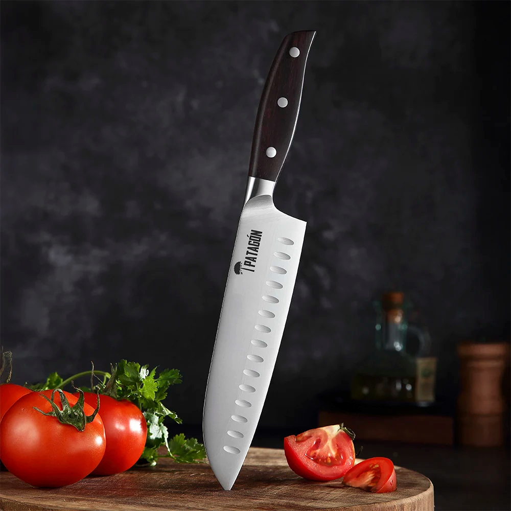 Cuchillo Santoku Acero Alemán Premium Hoja 20 cm - HUALLE
