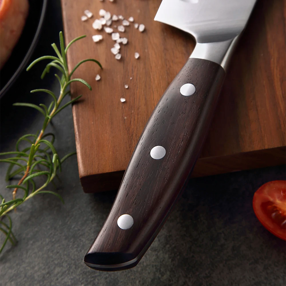 Cuchillo Santoku Acero Alemán Premium Hoja 20 cm - HUALLE