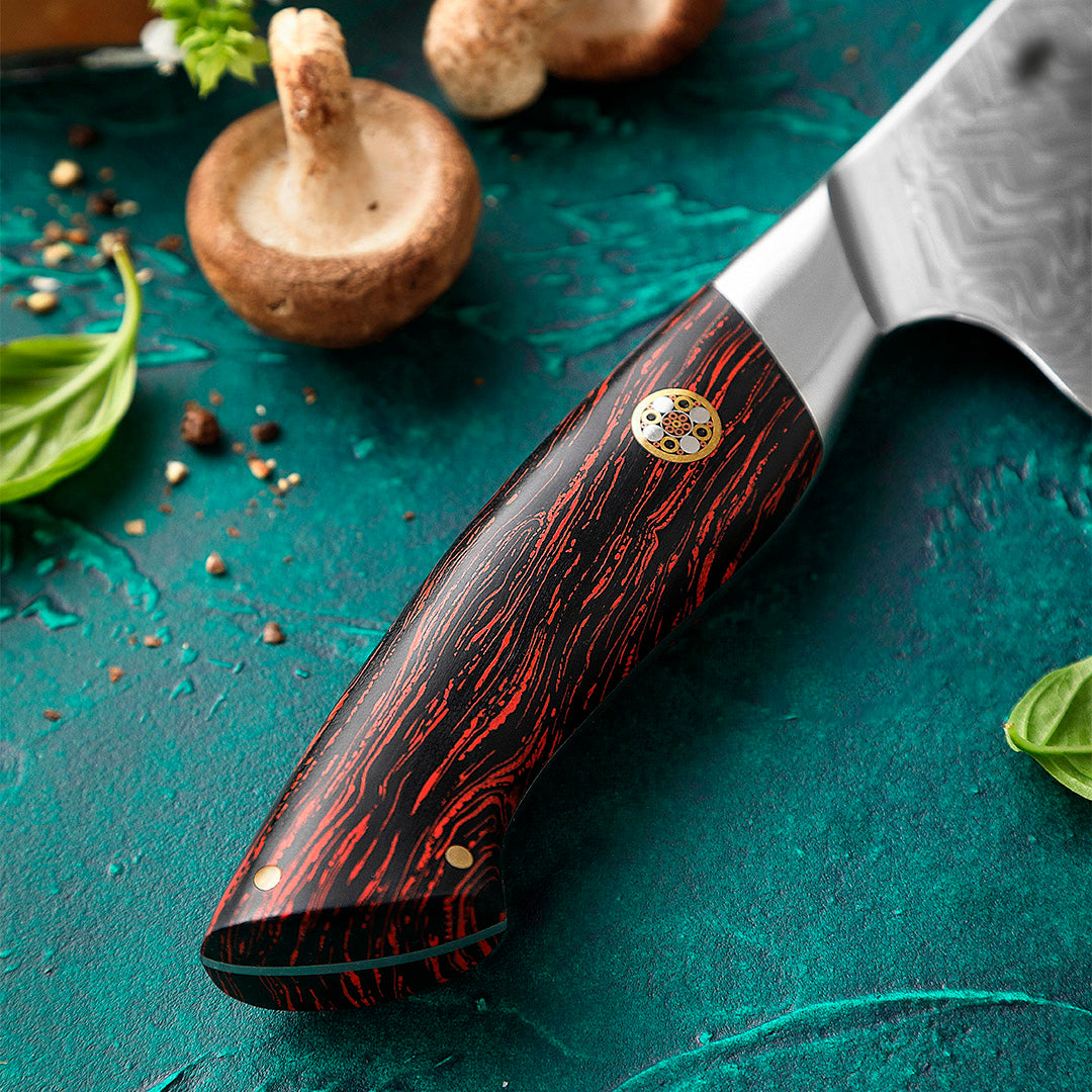 ERUPCIÓN - Cuchillo Kiritsuke Damasco 73 capas hoja 21 cm LEGADO