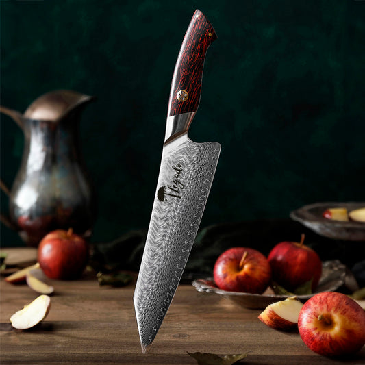 EN ERUPCIÓN - Cuchillo Kiritsuke Damasco 73 capas hoja 21 cm LEGADO
