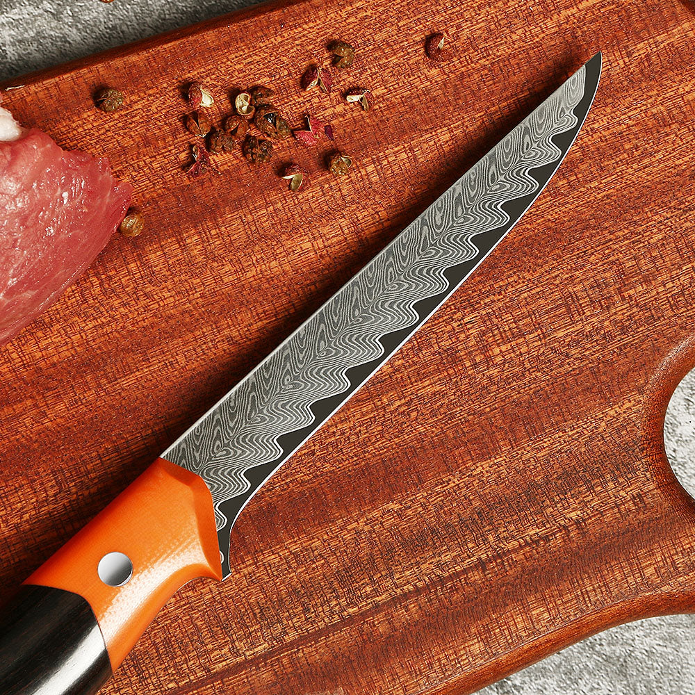 Cuchillo Deshuesador Patagón Damasco 67 capas hoja 14 cm