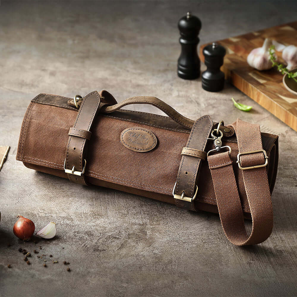 Bolso porta cuchillos profesional de 12 espacios (7794379456614)