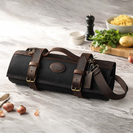 Bolso porta cuchillos profesional de 12 espacios - Negro