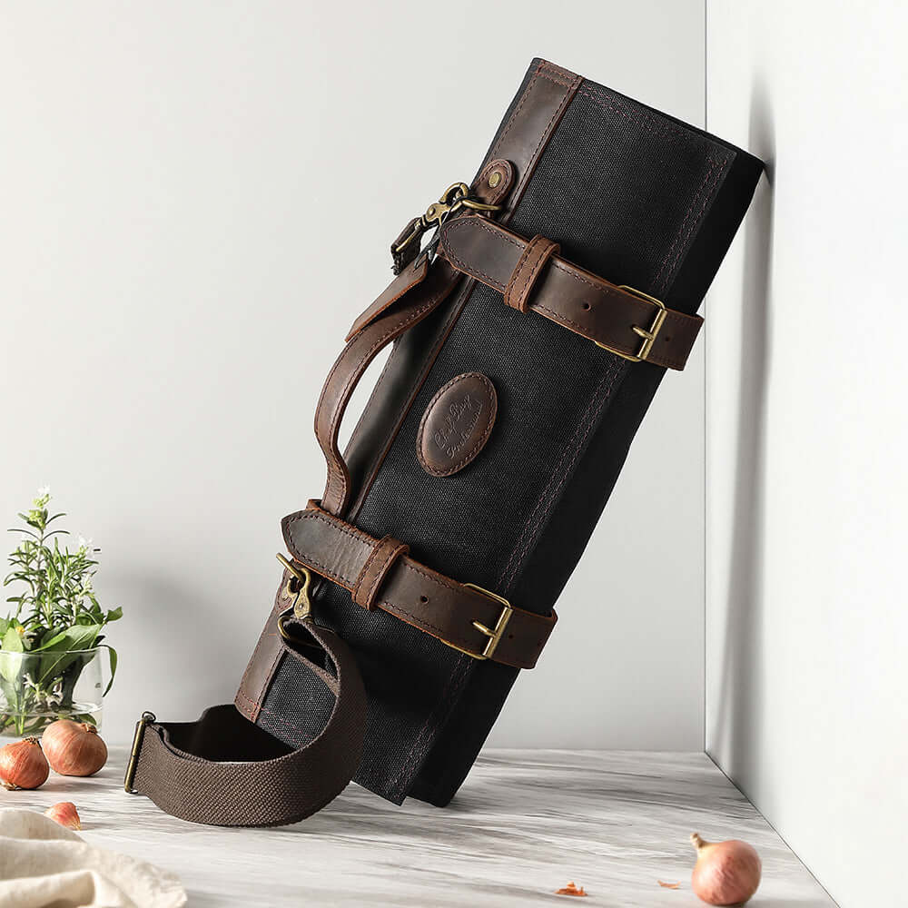 Bolso porta cuchillos profesional de 12 espacios - Negro (7794380505190)