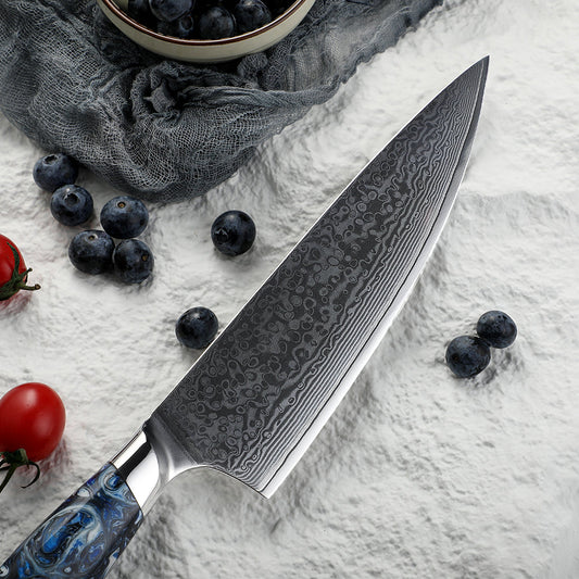 GLACIAR - Cuchillo Chef Acero Damasco 67 capas hoja 20 cm PATAGÓN
