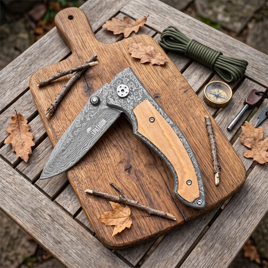 Cortapluma Acero Inox Revestido Damasquinado PATAGÓN - DAMASCUS
