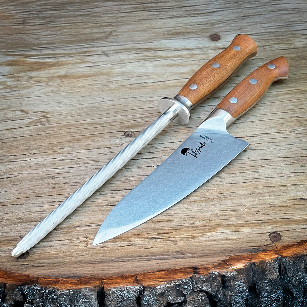 Set Parrillero Cuchillo + Chaira PELLÍN - Cuchillos Mundo Patagon