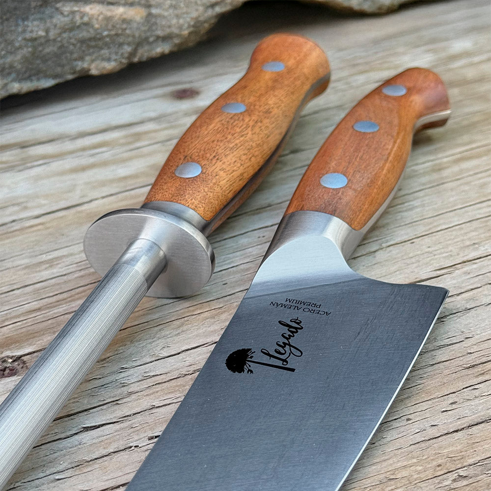 Set Parrillero Cuchillo + Chaira PELLÍN - Cuchillos Mundo Patagon