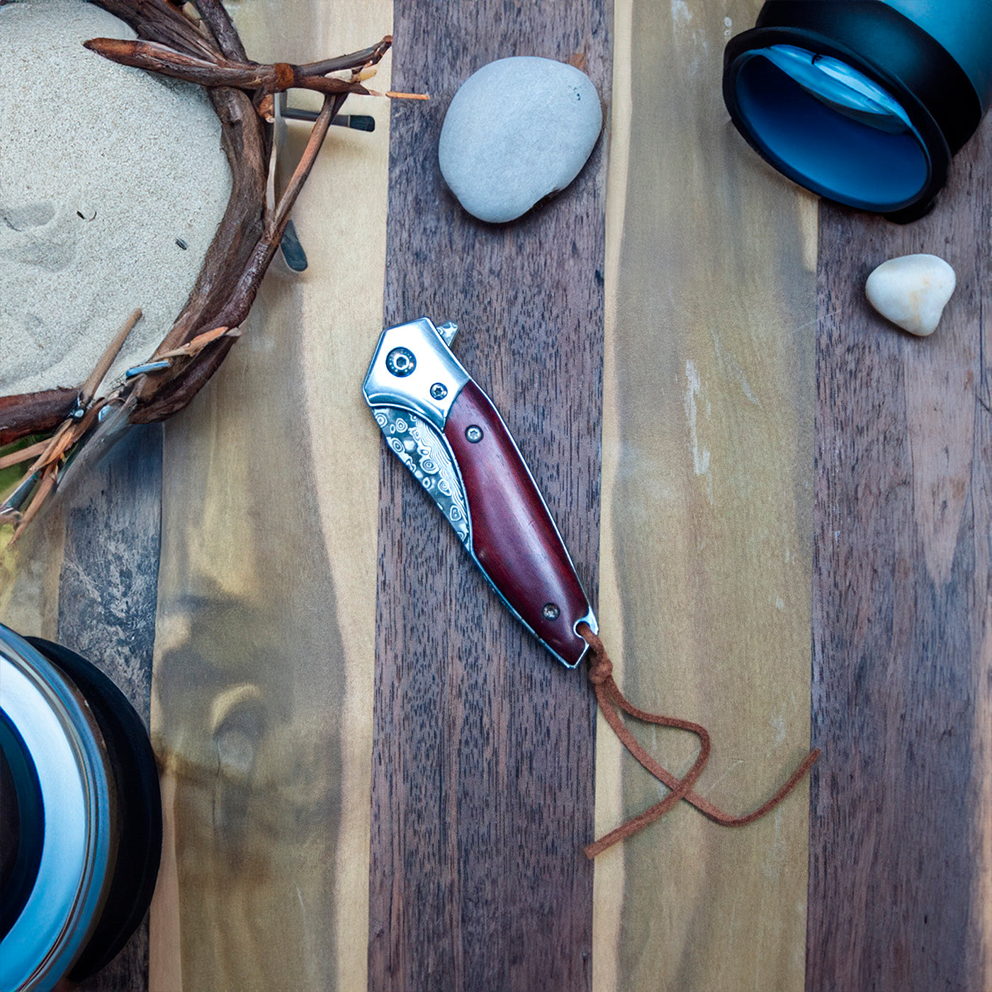 CAIMÁN - Cortapluma Damasco 89 capas PATAGÓN - Cuchillos Mundo Patagon