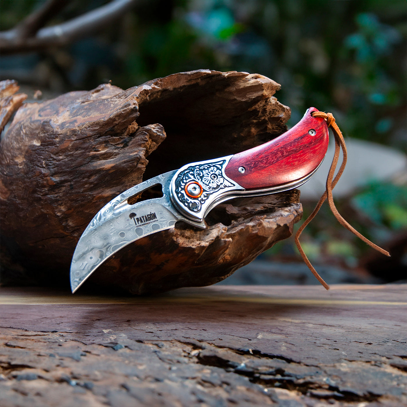KARAMBIT - Cortapluma Damasco 89 capas PATAGÓN