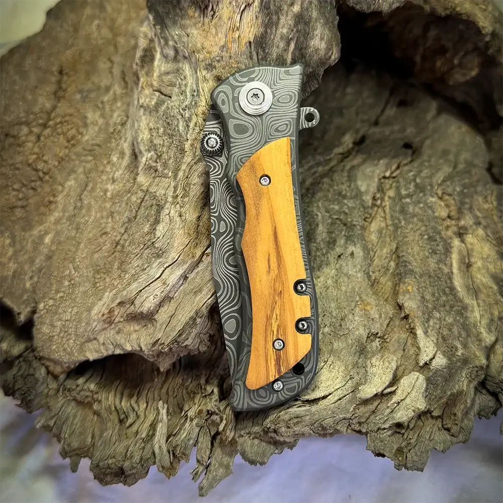 Cortapluma Acero Inox Revestido Damasquinado PATAGÓN - DAMASCUS ...