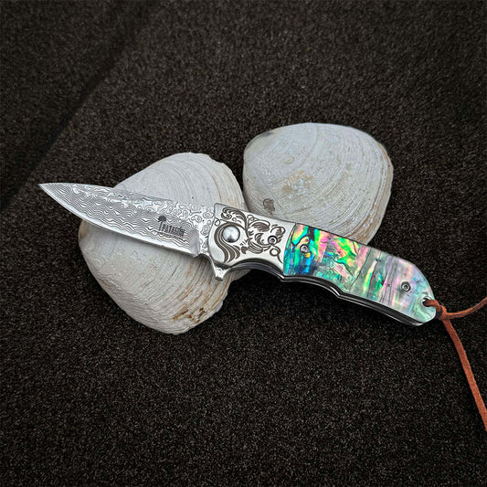 Cortapluma Damasco 89 capas PATAGÓN - NÁCAR - Cuchillos Mundo Patagon