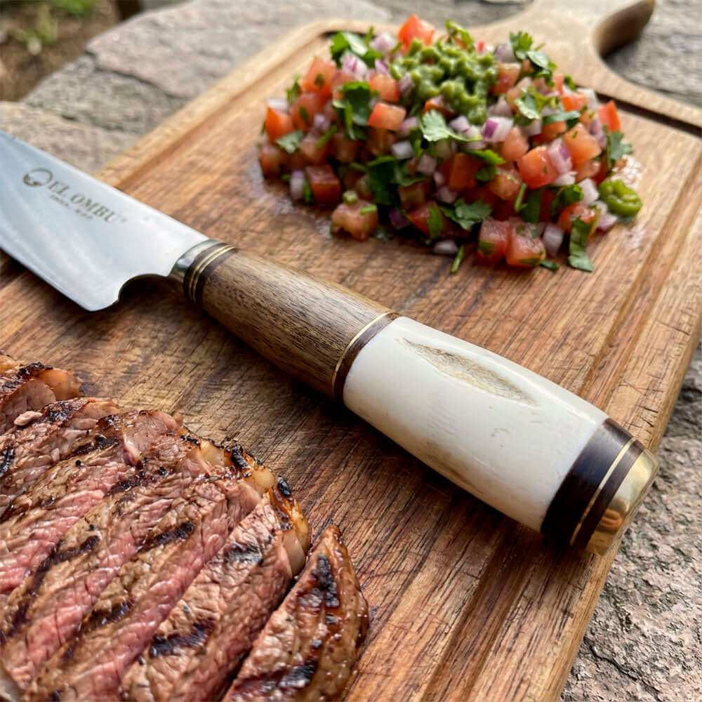 Cuchillo Artesanal Parrillero hoja 20 cm EL OMBU - GAUCHO PREMIUM
