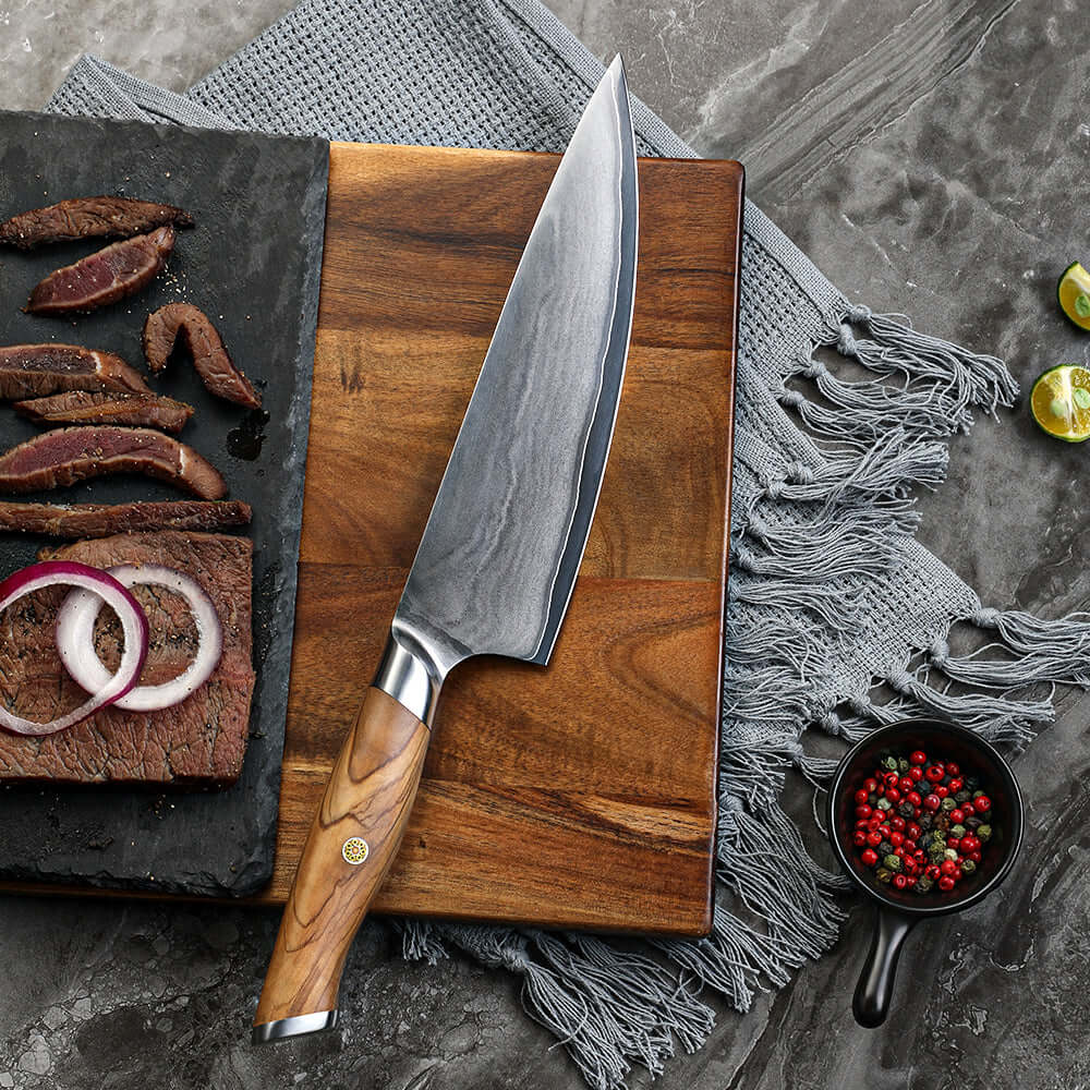 Cuchillo de asado acero revestido 3 capas hoja 20 cm - HUEMUL