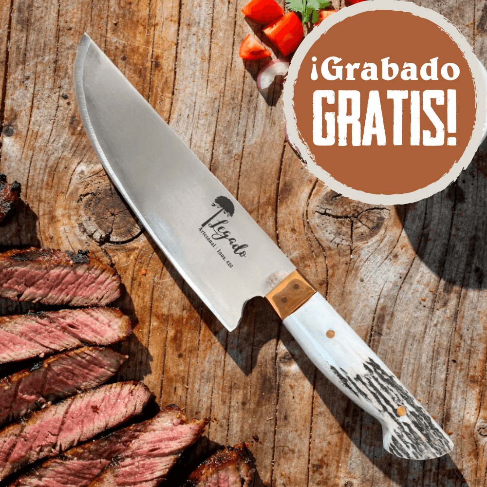 Cuchillo Carnicero Artesanal hoja 18 cm LEGADO - PUMA BLANCO