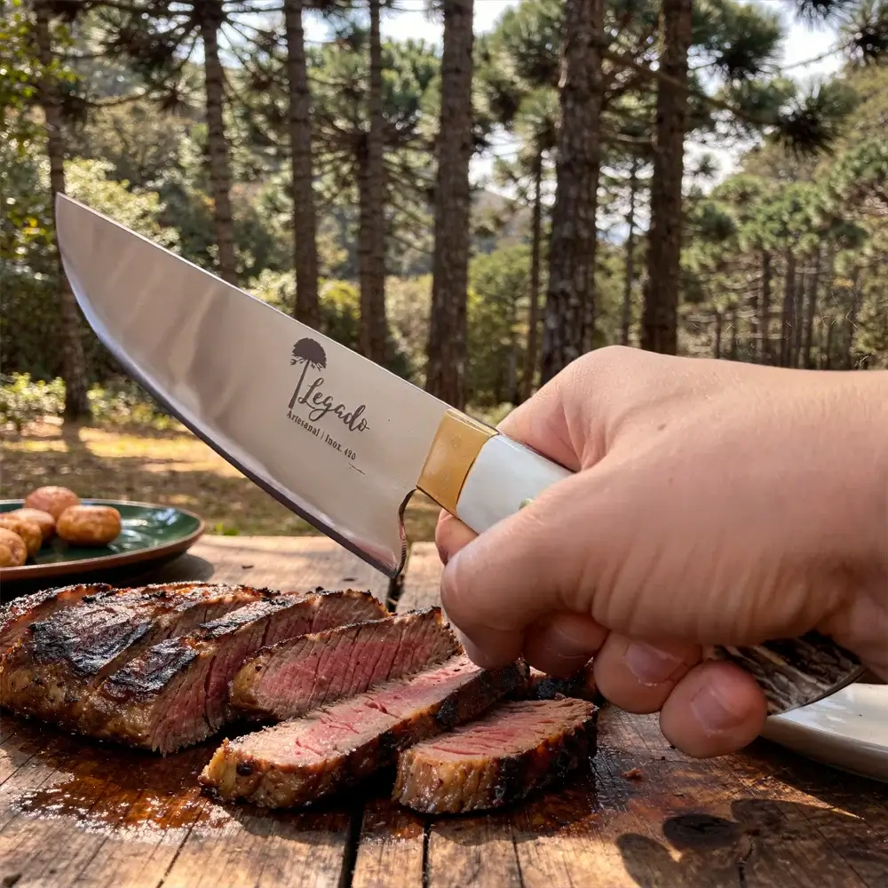 Cuchillo Carnicero Artesanal hoja 18 cm LEGADO - PUMA BLANCO