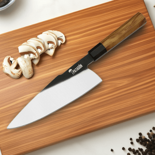 Cuchillo Chef Acero Al Carbono hoja 21 cm PATAGÓN - HÍBRIDO (6934310289510)