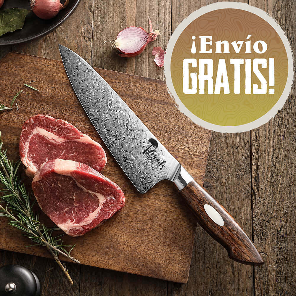 Cuchillo Chef Acero Damasco PRO 110 capas - ALERCE (7043648421990)