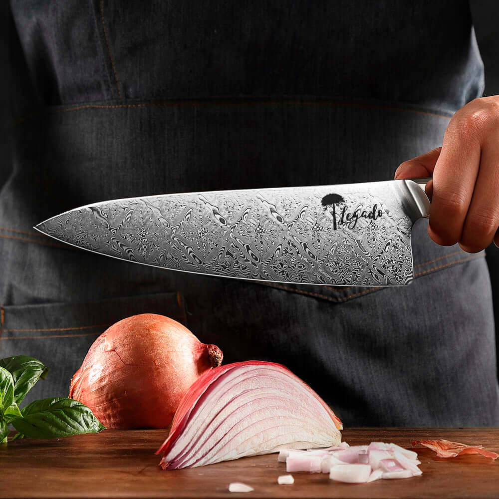 Cuchillo Chef Acero Damasco PRO 110 capas - ALERCE (7043648421990)