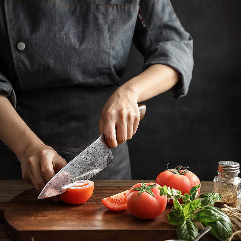 Cuchillo Chef Acero Damasco PRO 110 capas - ALERCE (7043648421990)