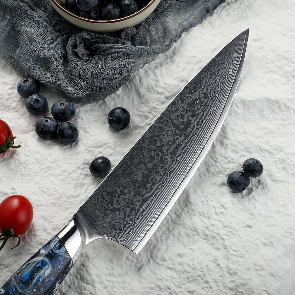 Cuchillo de Chef Acero Damasco 67 capas hoja 20 cm - GLACIAR (6870486646886)
