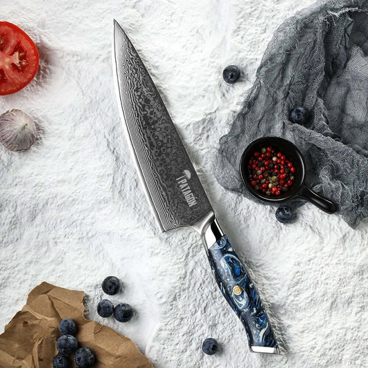 Cuchillo de Chef Acero Damasco 67 capas hoja 20 cm - GLACIAR (6870486646886)