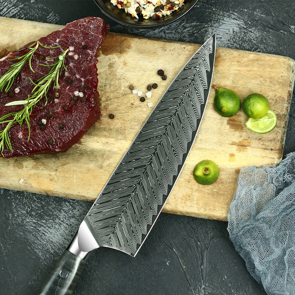 Cuchillo Chef Acero Damasco 73 capas hoja 20 cm PATAGÓN - LLOICA (7232349536358)