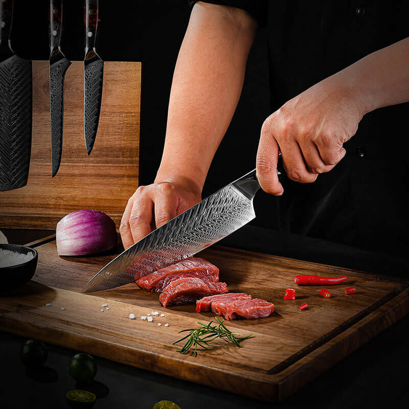 Cuchillo Chef Acero Damasco 73 capas hoja 20 cm PATAGÓN - LLOICA (7232349536358)