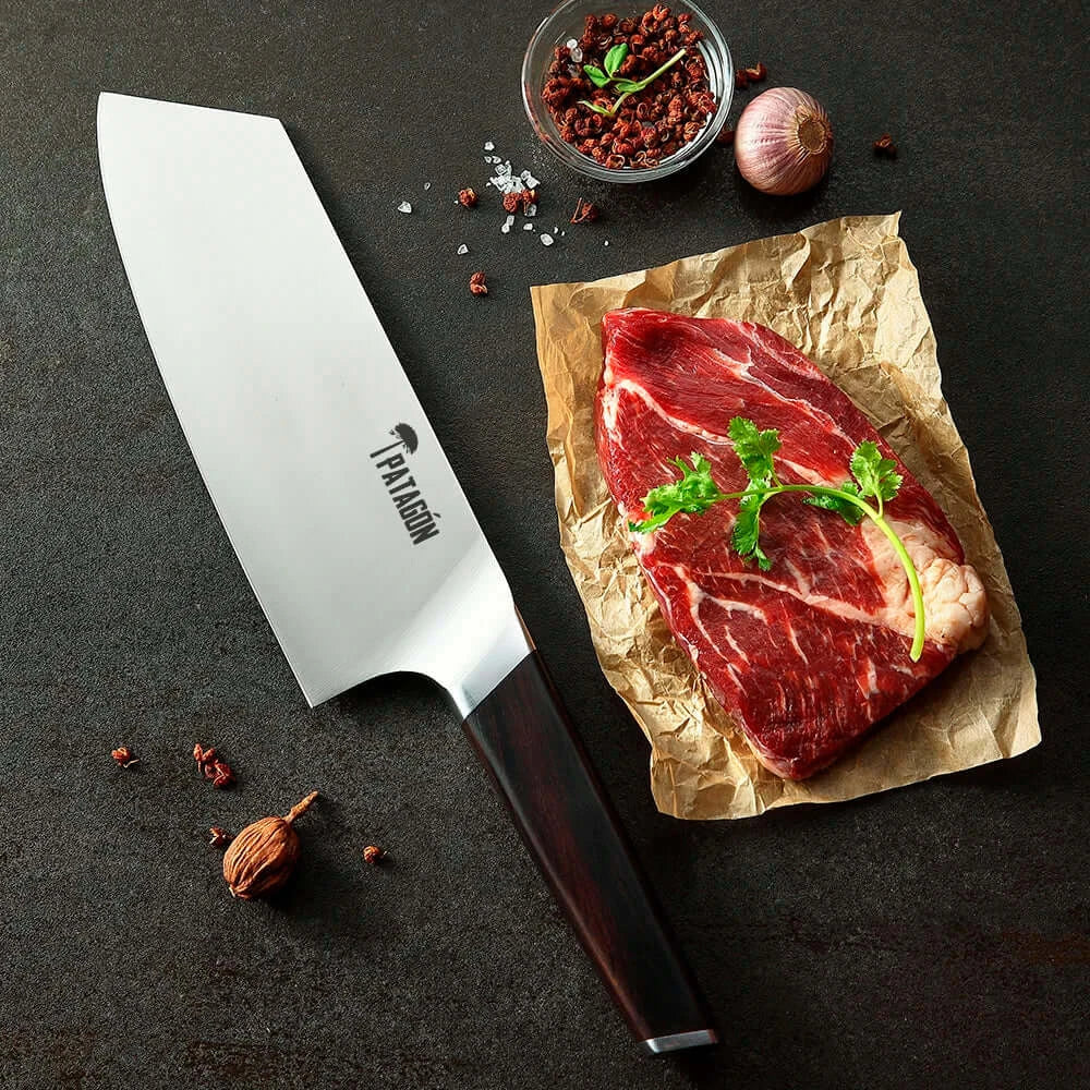 Cuchillo Hacha Bunka Acero Alemán Premium Hoja 20 cm - WENGE