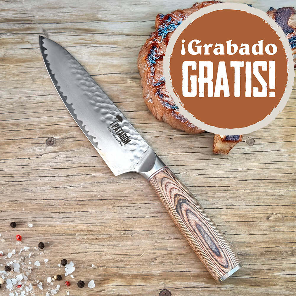Cuchillo Parrillero Acero Alemán 3 capas hoja 20 PATAGÓN - VIVA EL ASADO - Cuchillos Mundo Patagon
